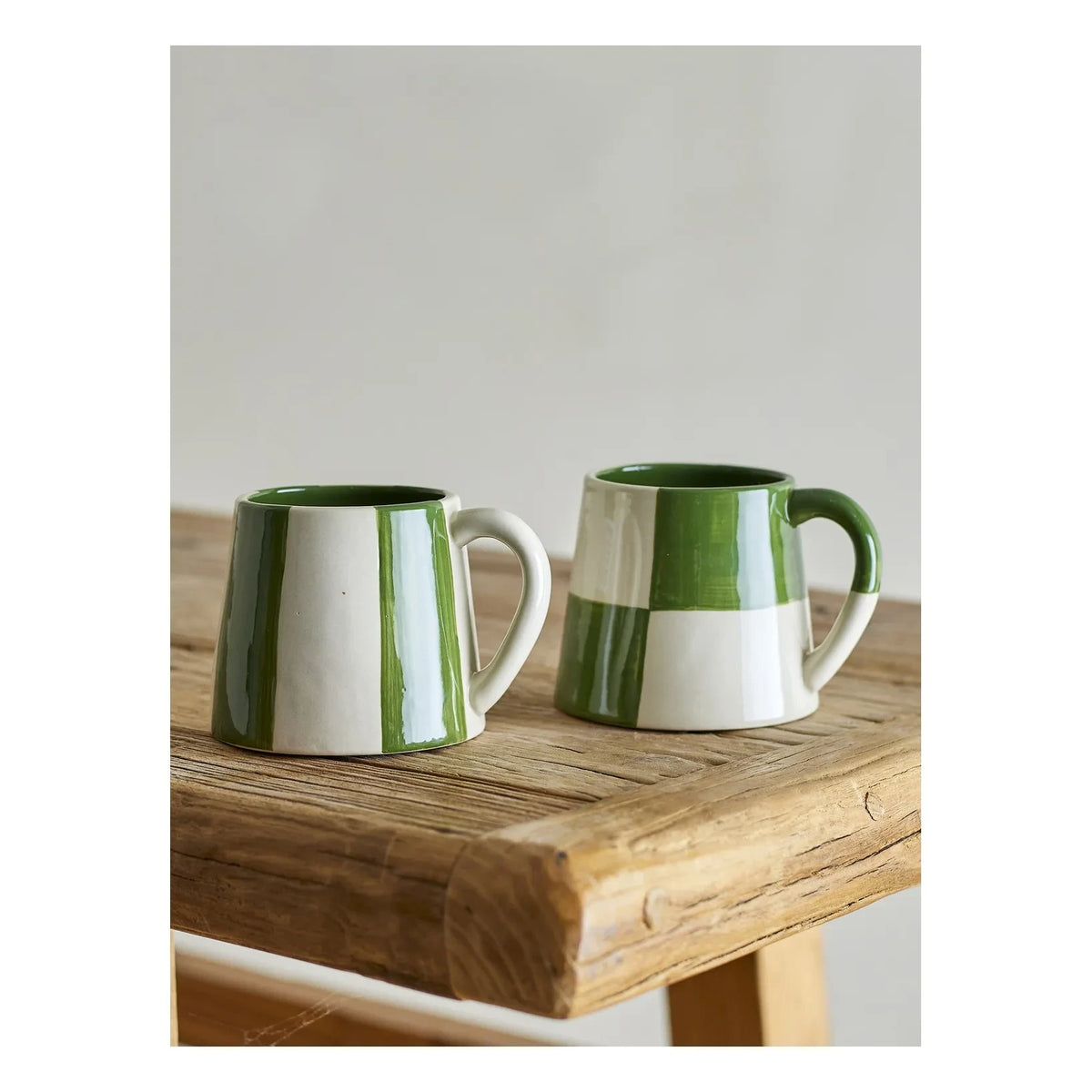 Bloomingville - Floki Stoneware Mugs - طقم من 4 | أخضر