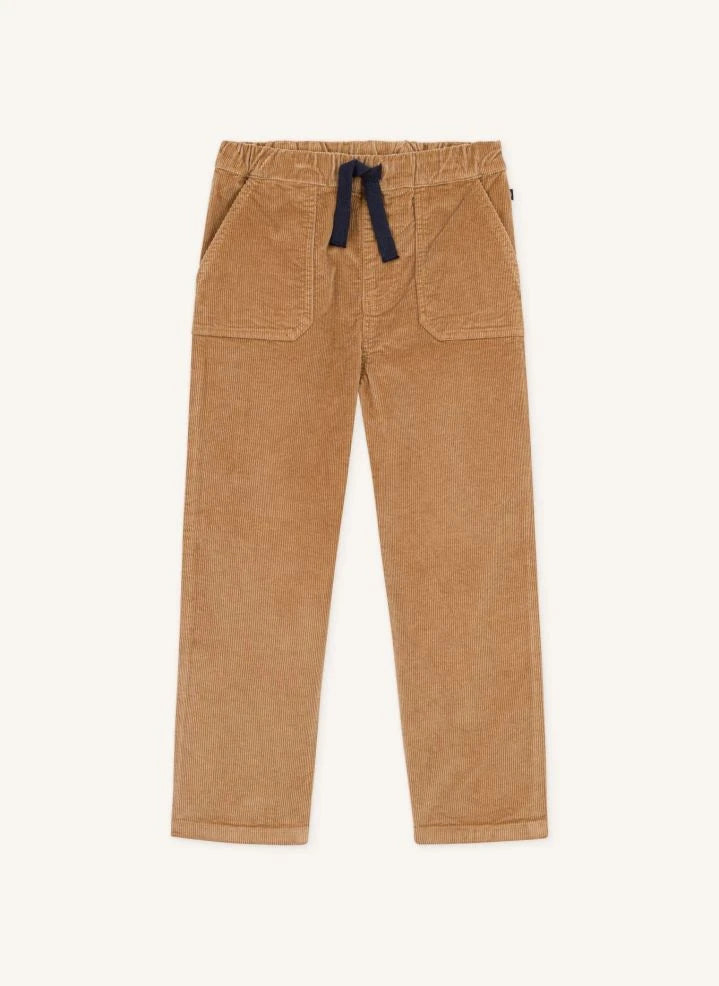 Petit Bateau - بنطال مستقيم الساق من القطن العضوي المخملي | Camel