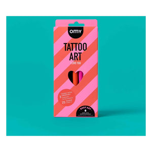 Omy - I Love You Geçici Dövmeler için Keçeli Kalemler ve Şablonlar | Pembe