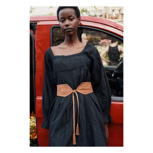 Louise Misha - Lauren organik pamuk elbise - Kadın koleksiyonu | Siyah
