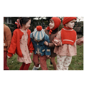 Emile et Ida - Kareli Fırfırlı Elbise | Kırmızı