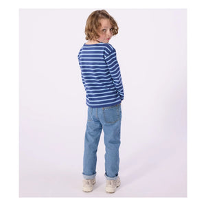 Petit Bateau - Marinière rozetli Tişört | Mavi