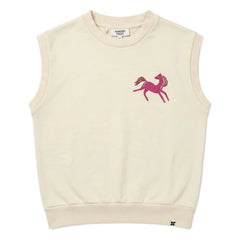 Hundred Pieces - Inaya Horse Organik Pamuk Kolsuz Sweatshirt | Krem
