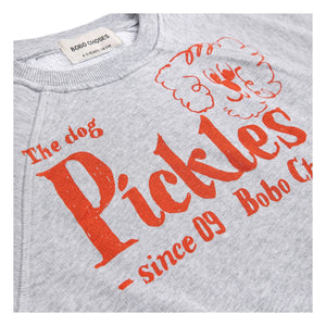 Bobo Choses - The Dog Pickles Organik Pamuklu Kolsuz Sweatshirt | Gri melanj