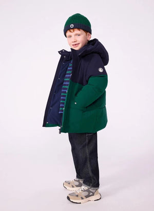Petit Bateau - Renk bloklu şişme ceket | Yeşil
