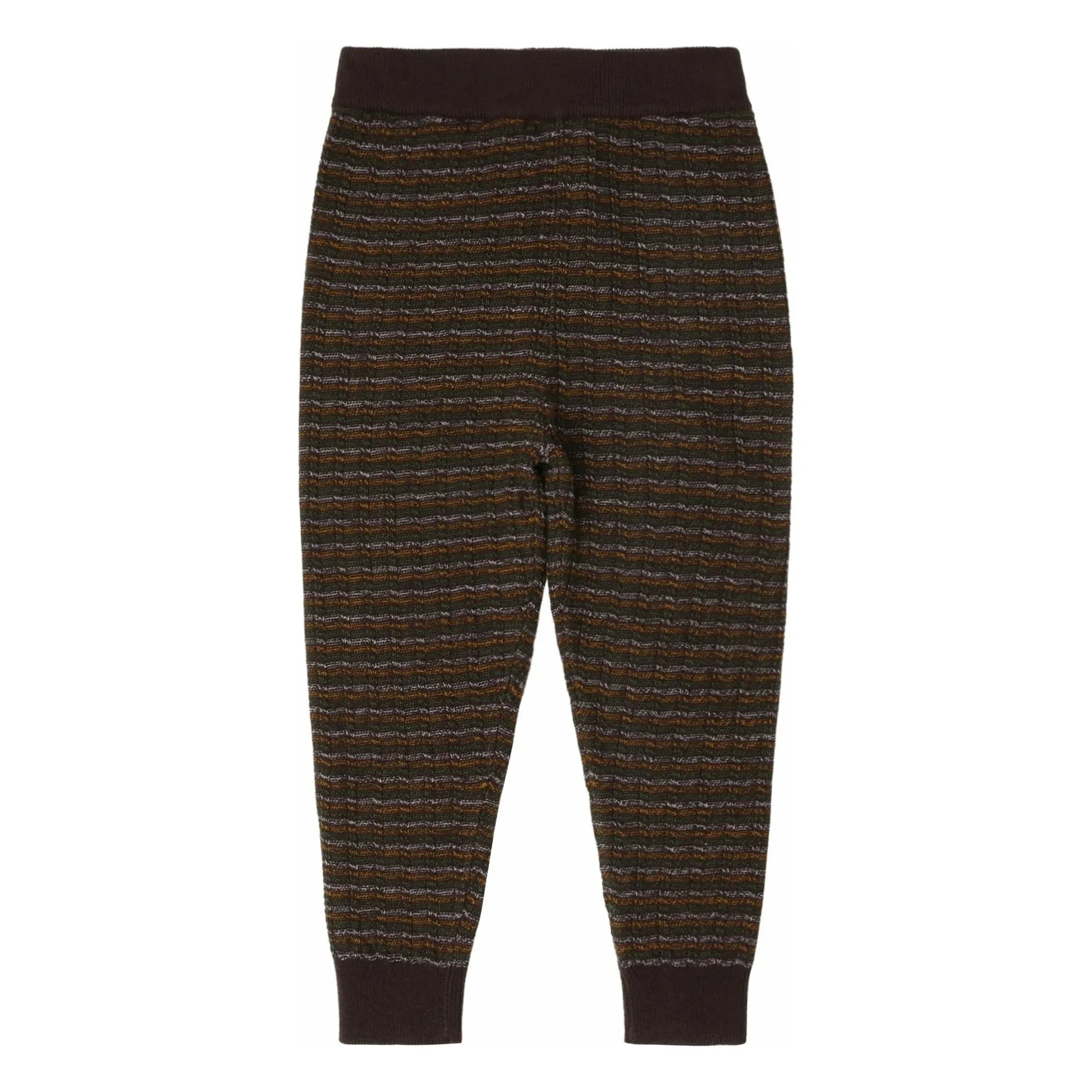 FUB - Çizgili Merino Yün Pantolon | Kahverengi
