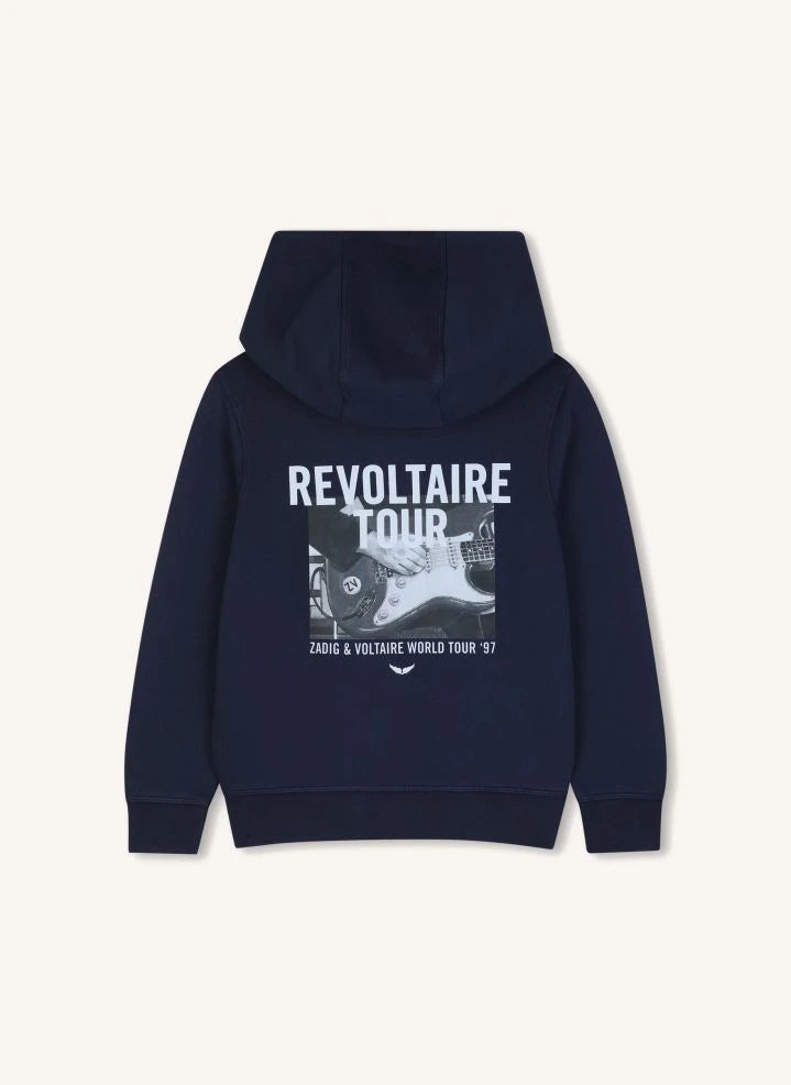 Zadig & Voltaire - Revoltaire Tour Organik Pamuk Kapüşonlu Sweatshirt | Mavi