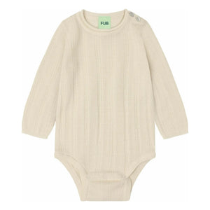 FUB - Merinos Yün Nervürlü Body | Ecru