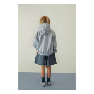 Gray Label - Organik pamuk fermuarlı sweatshirt | Gri melanj