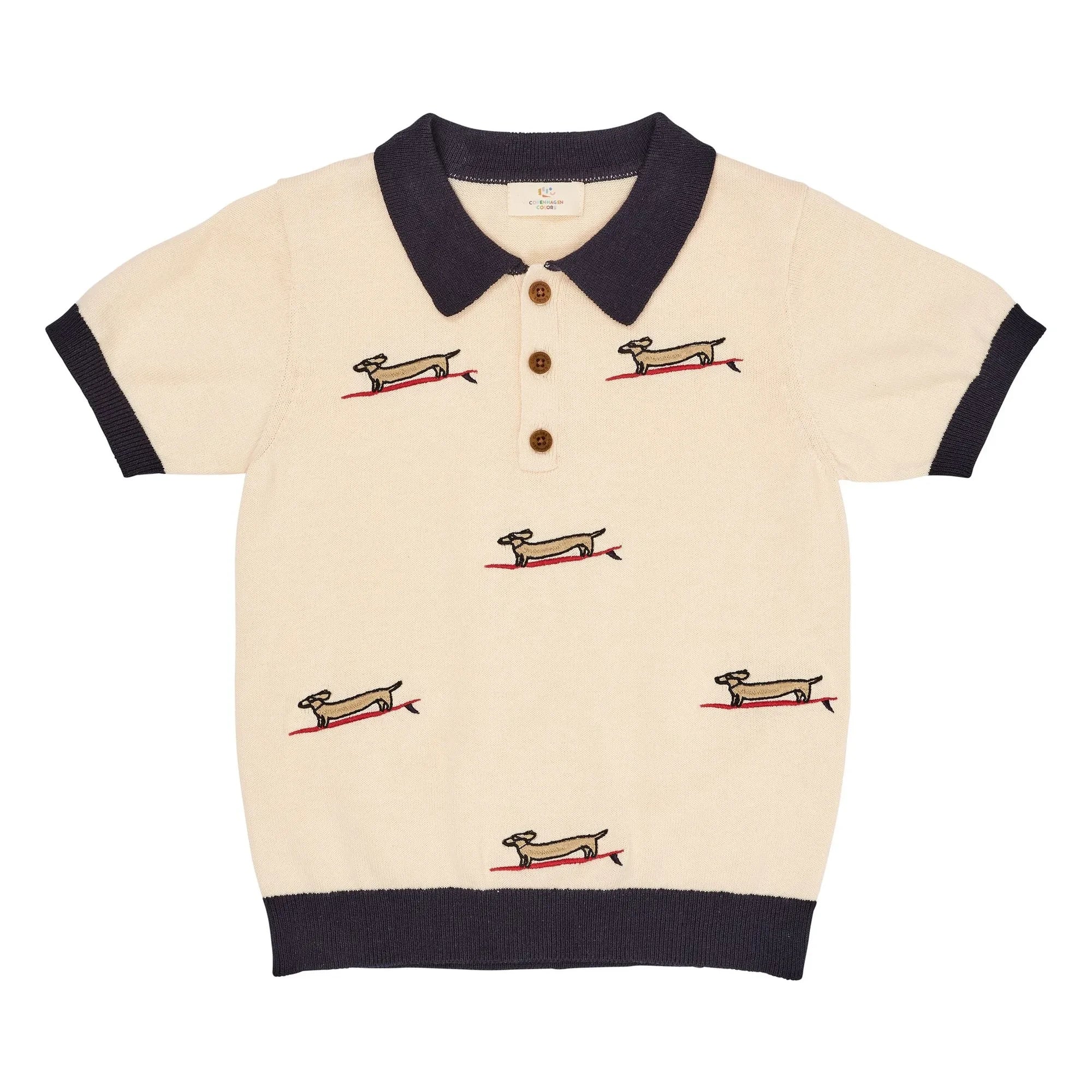 Copenhagen Colors - İnce Örgü Nakışlı Polo | Ekru