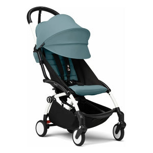 Stokke® - YOYO³ tam bebek arabası 0+ ve 6+ Beyaz çerçeve | Aqua