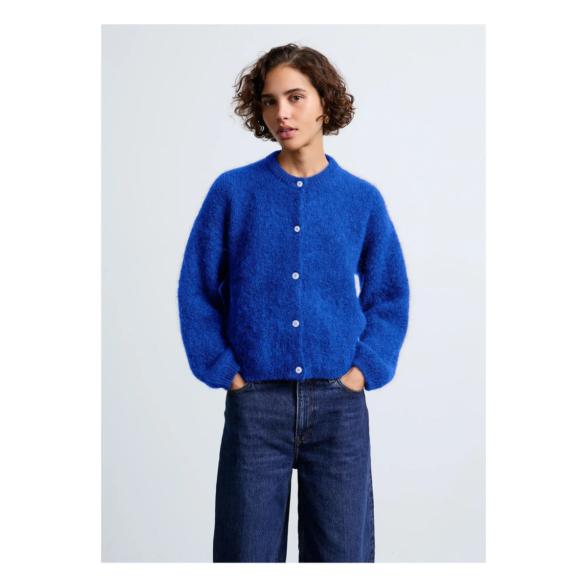 Surprise Paris - Olivia Super Kid Mohair hırka | Elektrik mavisi