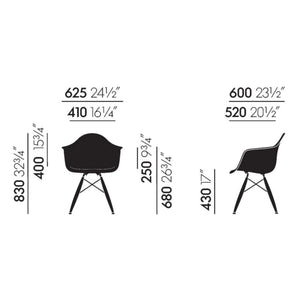 Vitra - DAW sandalye - akçaağaç taban - Charles & Ray Eames | Siyah