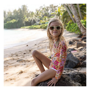 Beach & Bandits - Austin Flowers Geri Dönüştürülmüş Elyaf UV Koruması 1 Parça Jersey | Turuncu