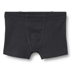 Wheat - 2’li Louis Fitilli Çizgili Organik Pamuk Boxer Külot | Siyah