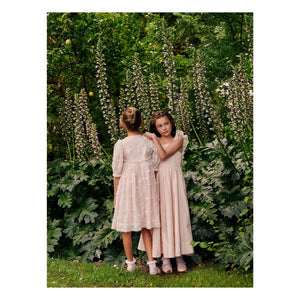 petite Amalie - Roses Organze Elbise | Lychee Pembe