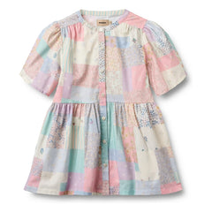 Wheat - Annabell Patchwork Organik Pamuk Elbise | Soluk sarı