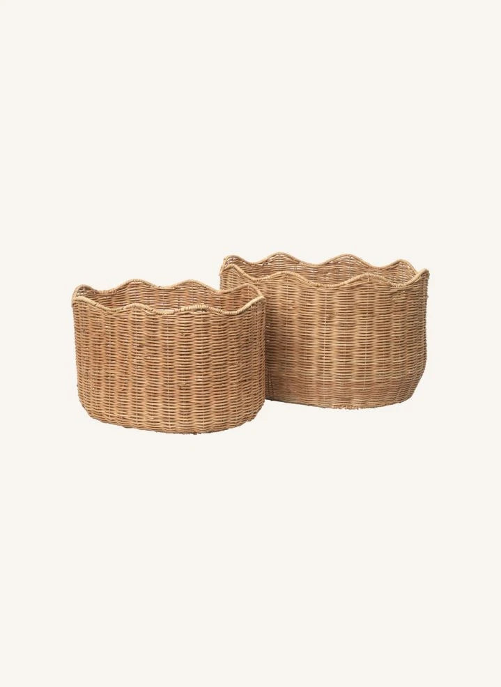 Broste Copenhagen - Lola سلال راتان - طقم من قطعتين