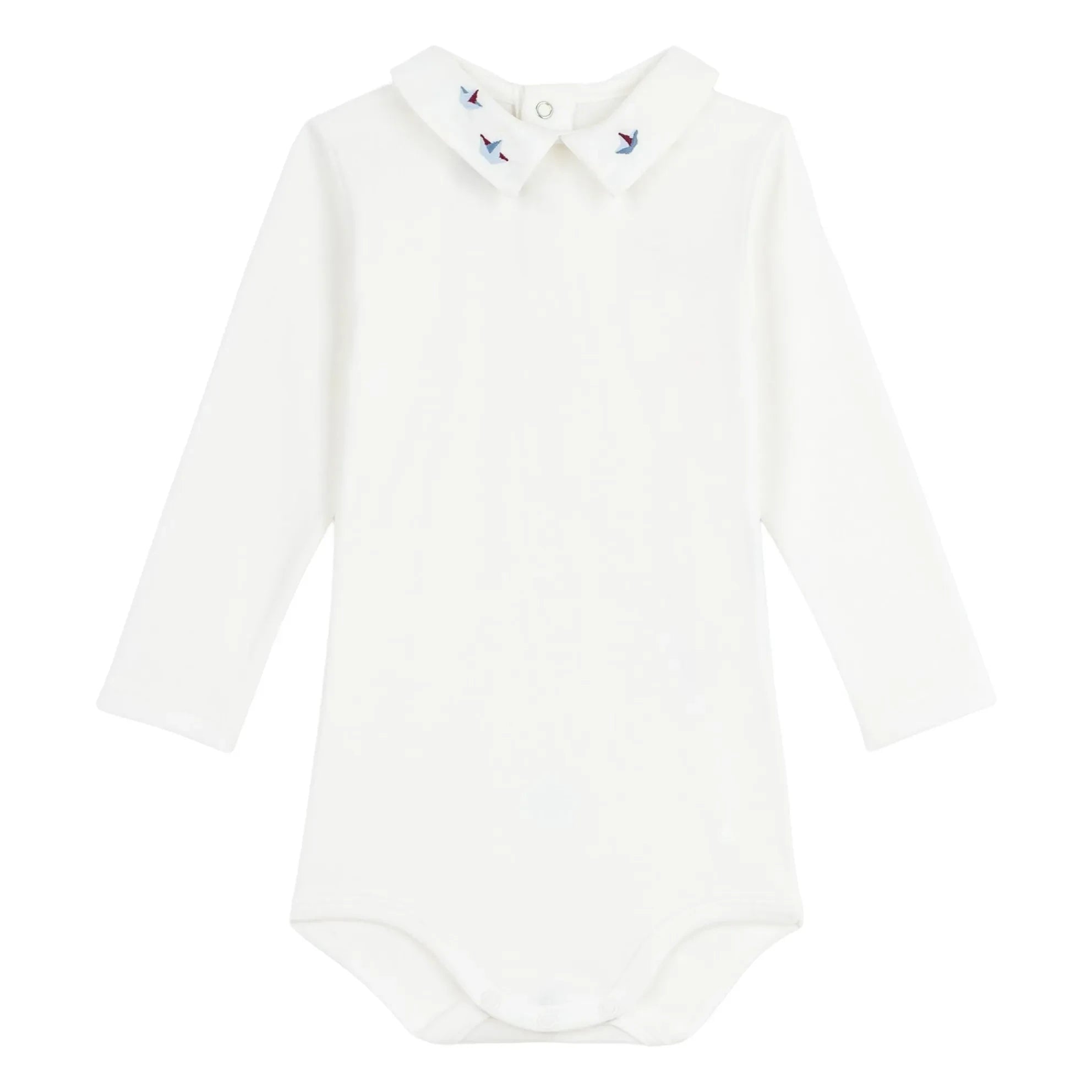Petit Bateau - Bateaux organik pamuk polo yaka body | Beyaz
