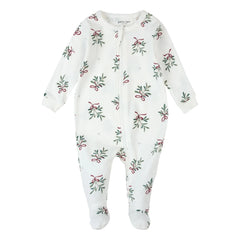 Petit Lem - Ökseotu Ayaklı Pijama Organik Pamuk | Beyaz