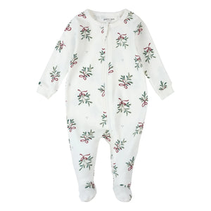 Petit Lem - Ökseotu Ayaklı Pijama Organik Pamuk | Beyaz