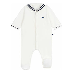Petit Bateau - Dors Bien pijama Vareuse yaka | Beyaz