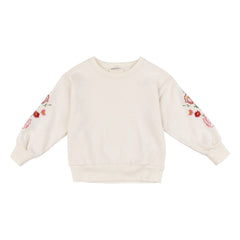 Babe & Tess - İşlemeli Çiçekli Sweatshirt | Kırık beyaz