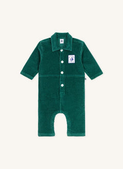 Petit Bateau - Pompist جمبسوت قطني عضوي مضلع | أخضر