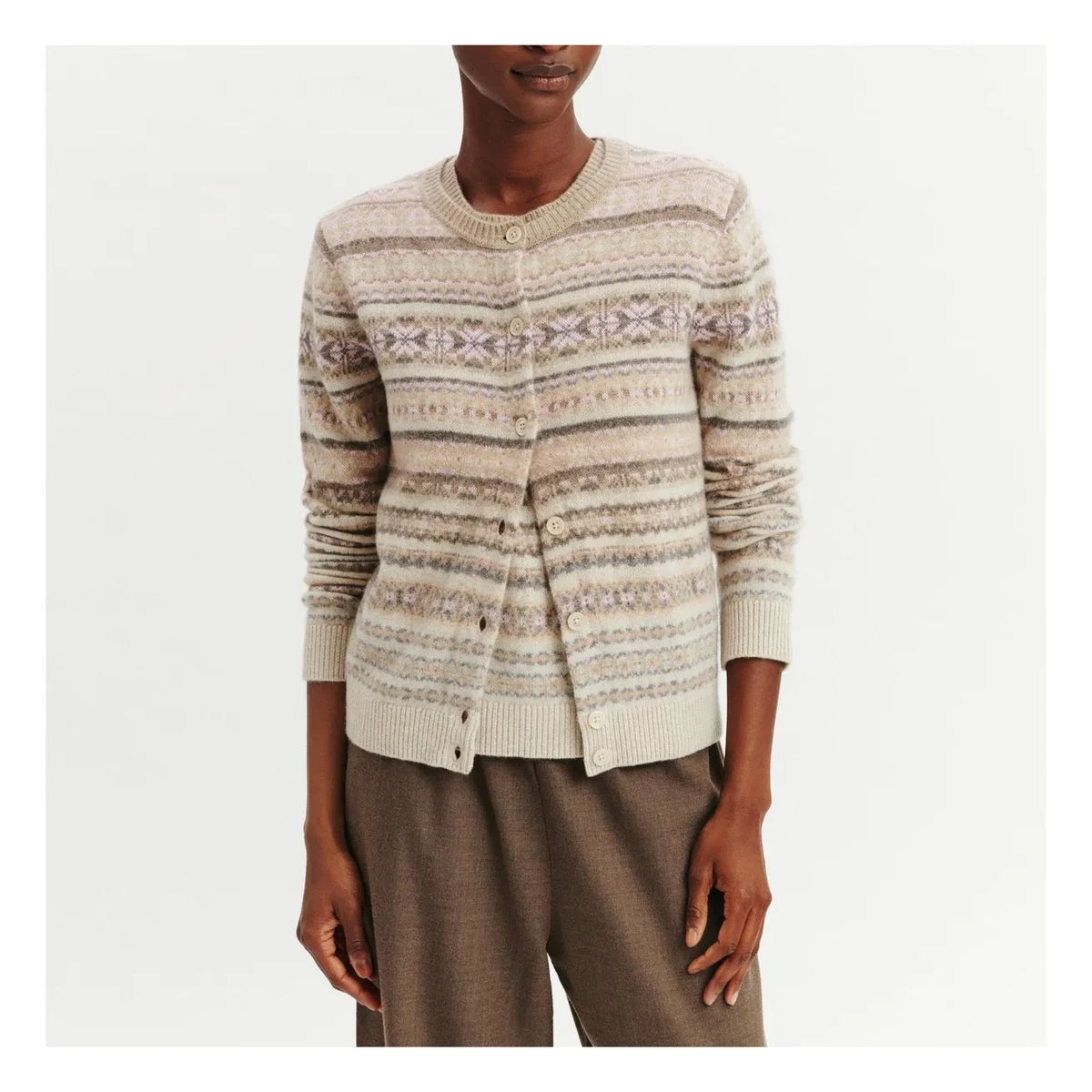 Bompard - Fair Isle كارديغان كشمير | Rose Quartz