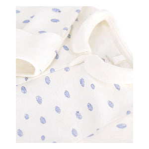 Petit Bateau - Bulutlar Organic Cotton Fermuarlı Dors Bien Pijama | Beyaz