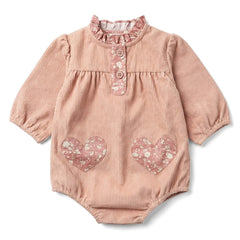 Louis Louise - Sylvette Fitilli Kadife Romper | Soluk Pembe