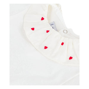 Petit Bateau - Kalpli Organik Pamuklu Body Yaka | Beyaz
