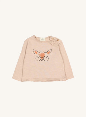 Búho - Deer T-shirt Organik pamuk | Pembe