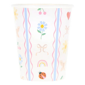 Meri Meri - Little Garden bardaklar - 8'li Set | Ekru