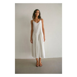 THEAVANT - Grace Cotton ve İpek Poplin Elbise | Beyaz