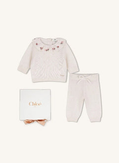 Chloé - Kaşmir Tişört ve Pantolon Takımı | Chalk