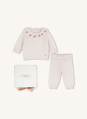 Chloé - Kaşmir Tişört ve Pantolon Takımı | Chalk
