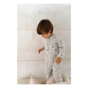 Risu Risu - Cosi Organik Pamuk Gazlı Floral Pijama | Mavi