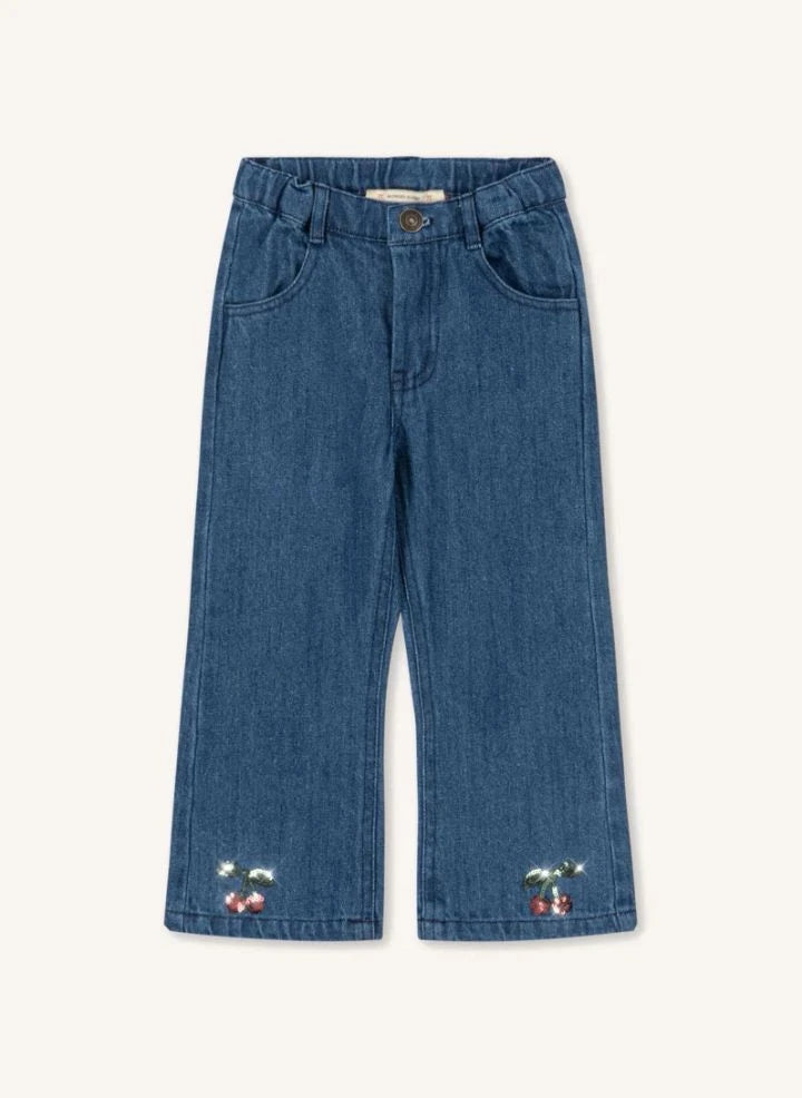 Konges Sløjd - Jean Flare Elba Cherries قطن عضوي | Mavi