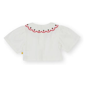 Goldie + Ace - Çilek Crop Bluz | Fildişi