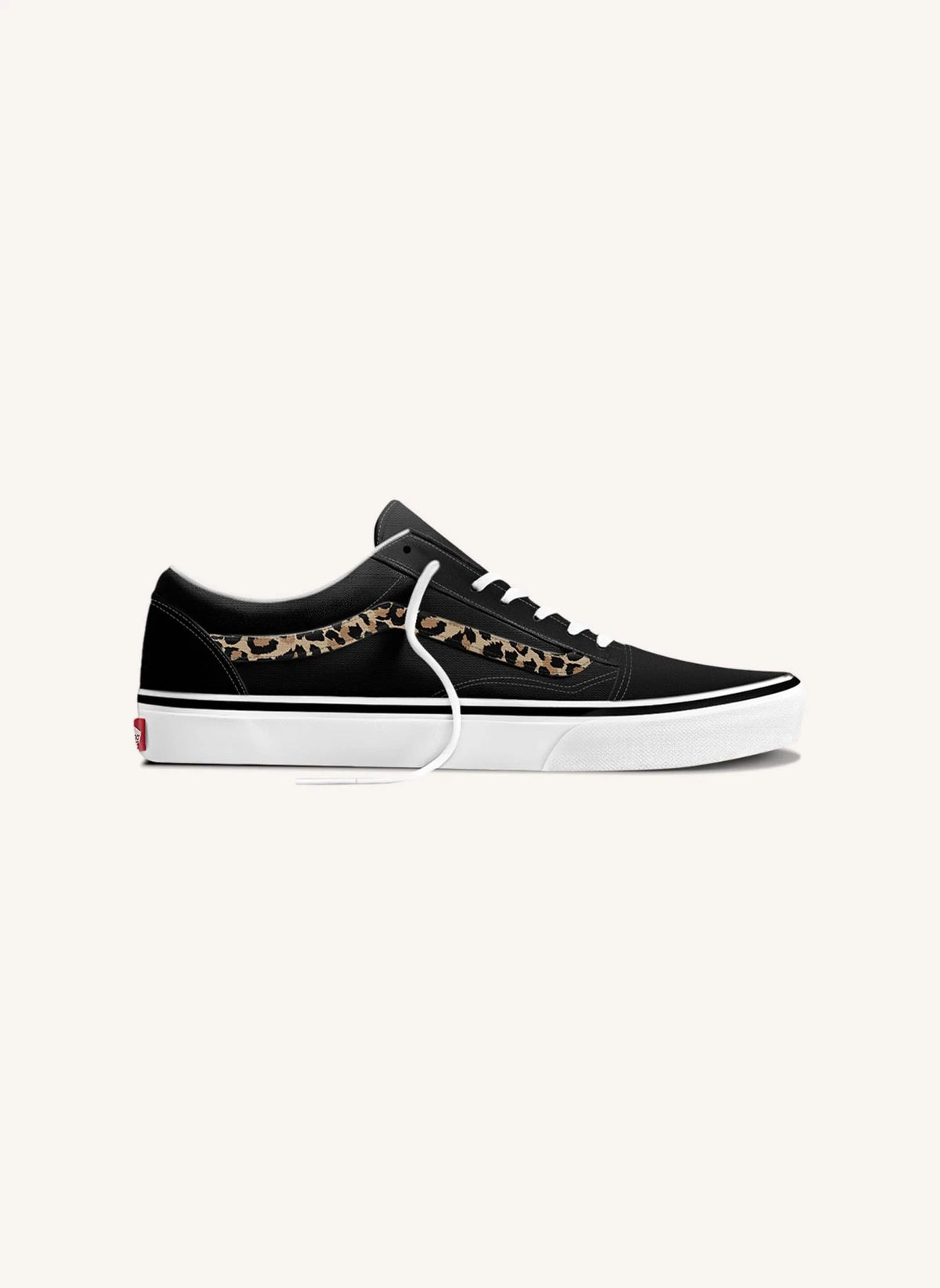 Vans - حذاء Old Skool الرياضي بنقشة الفهد ورباط | أسود