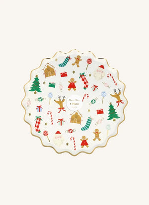 Meri Meri - أطباق كبيرة بتصميم Joli Noël - مجموعة من 8 قطع