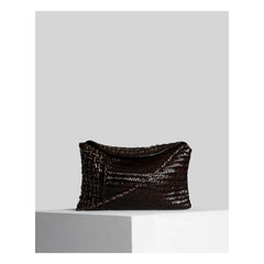 Vipera - Pillow Patch Deri clutch | Çikolata
