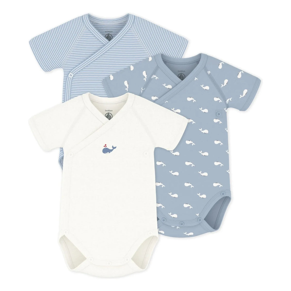 Petit Bateau - 3’lü Balina Çapraz Çantalar Organik Pamuk | Mavi