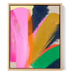 HKliving - Soyut çerçeveli tablo Bright Lights | Pembe