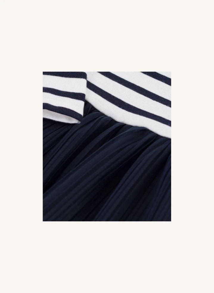 Petit Bateau - فستان رضيع من التول المخطط | كحلي