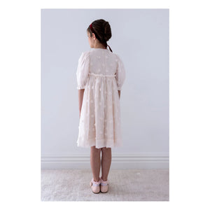 petite Amalie - Roses Organze Elbise | Lychee Pembe