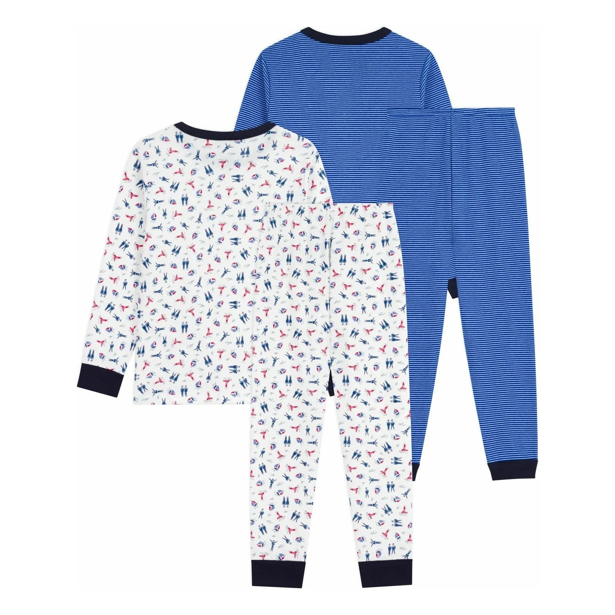 Petit Bateau - Kontrast Kenarlı 2'li Pijama Seti | Mavi