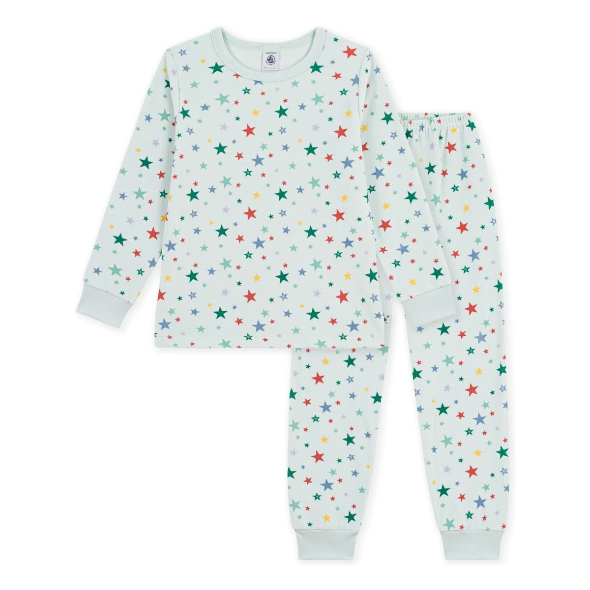 Petit Bateau - Yeşil Kadife Organik Pamuk Yıldızlı Pijama