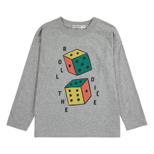 Bobo Choses - Roll The Dice uzun kollu tişört Organik pamuk | Gri melanj